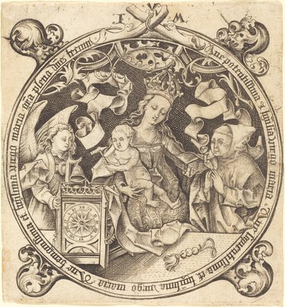 Die Madonna mit der Uhr, ca. 1490 von Israhel van Meckenem