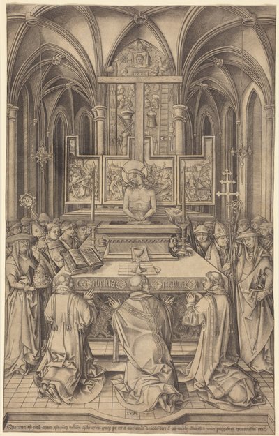 Die Messe des Heiligen Gregor von Israhel van Meckenem