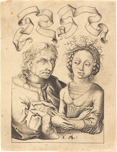 Der törichte alte Mann und das junge Mädchen von Israhel van Meckenem after Master of the Housebook