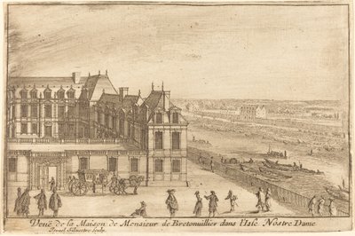 Ansicht des Hauses von Monsieur de Bretonuiller auf der Insel Notre Dame von Israël Silvestre