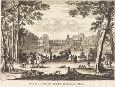 Ansicht des Hofes der Fontänen von Fontaine Beleau von Israël Silvestre