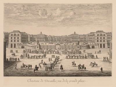 Ansicht des Schlosses von Versailles, gesehen vom großen Platz von Israël Silvestre