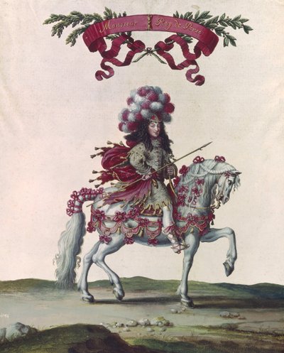 Philippe I (1640-1701), Herzog von Orleans als König von Persien, Teil des Karussells, das von Ludwig XIV (1638-1715) vor den Tuilerien am 5. Juni 1662 gegeben wurde von Israël Silvestre the Younger