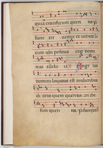 Blatt 1 aus einem Antiphonar-Fragment (Rückseite) von Italian 13th Century