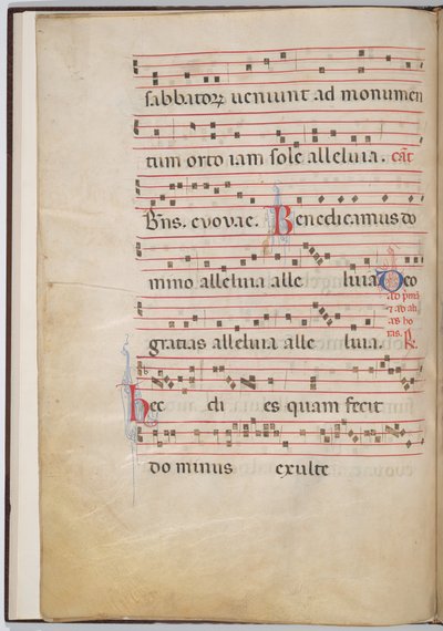 Blatt 4 aus einem Antiphonarfragment (verso) von Italian 13th Century