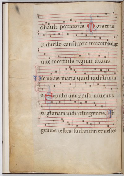 Blatt 6 aus einem Antiphonar-Fragment (verso) von Italian 13th Century