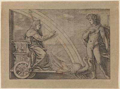 Juno in einem von Pfauen gezogenen Wagen von Italian 16th Century