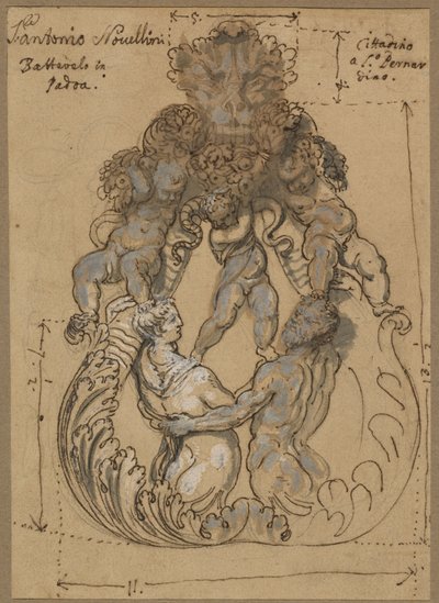 Türklopfer mit Triton, Nereide und Putti von Italian 17th or 18th Century