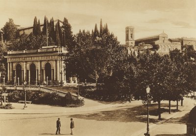 Florenz: Ein Teil des Piazzale Michelangiolo mit der Loggetta, der Kirche S. Salvatore und der Basilika S. Miniato von Italian Photographer