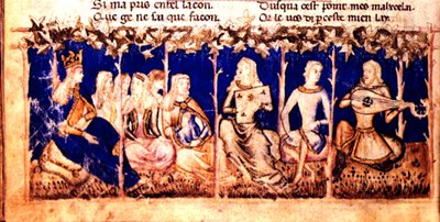 Eine Königin hört Musik, aus dem Roman du Roy Meliadus de Leonnoys, ca. 1352 von Italian School