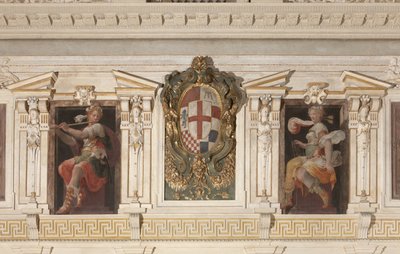 Allegorische Figuren und Wappen der Familie Marino von Italian School