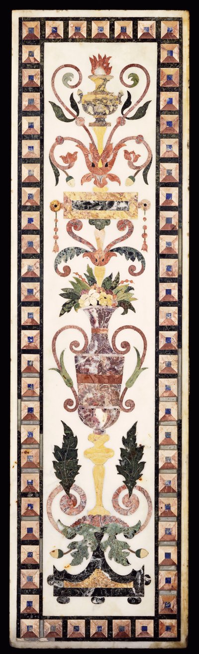 Eine italienische Pietre-Dura-Einlegearbeit aus weißem Marmor, frühes 18. Jahrhundert von Italian School