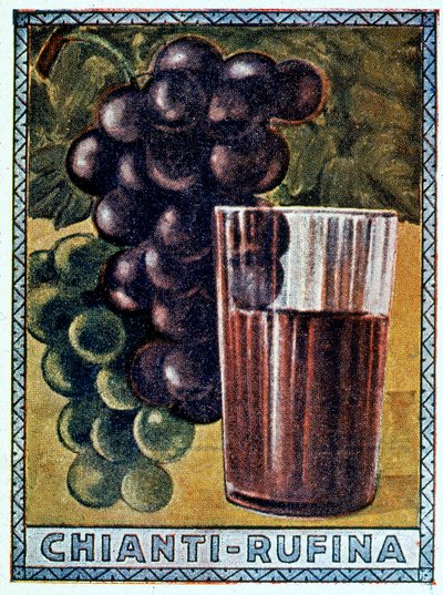 Ein historisches Plakat von Chianti Rufina von Italian School