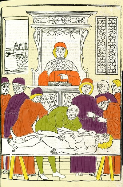 Anatomische Dissektion. Gravur aus einem medizinischen Traktat von Gerolamo Cardano, Florenz von Italian School