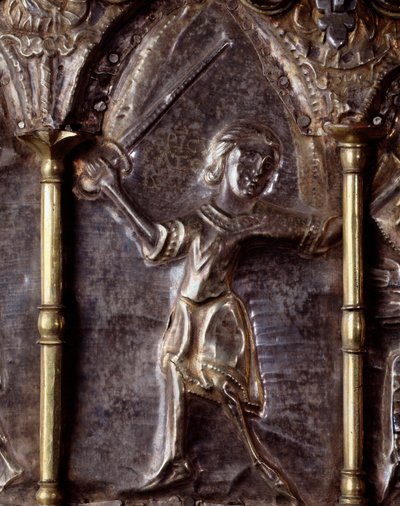 Arche Barbarossa, mit Szenen aus dem Leben von Johannes dem Täufer (Holz, Silberblatt und Steine) von Italian School