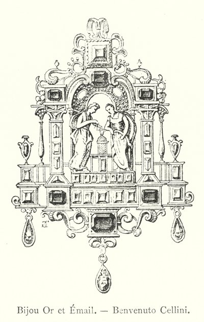 Schmuckstück aus Gold und Email, Benvenuto Cellini von Italian School