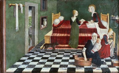 Geburt der Jungfrau (Teil eines Predella), Veneto, ca. 1480 von Italian School