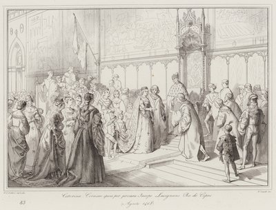 Caterina Cornaro heiratet per Stellvertreter Jacopo Lusignano, König von Zypern von Italian School