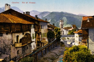 Cavalese, Val di Fiemme, Postkarte, Trentino-Südtirol, 20. Jahrhundert von Italian School