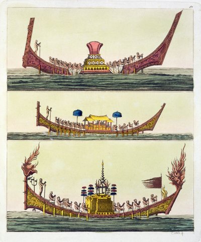 Cochin-chinesische Schiffe, Illustration aus Le Costume Ancien et Moderne von Giulio Ferrario, veröffentlicht ca. 1820er-30er Jahre von Italian School