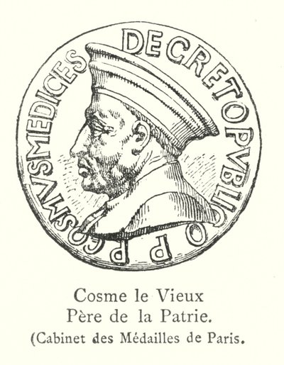 Cosme der Alte, Vater des Vaterlandes, Kabinett der Medaillen von Paris von Italian School