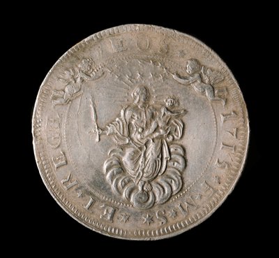 Währung der Republik Genua: Sechs-Ecus-Silbermünze. Durchmesser 61,5 mm. 1715. Vorderseite. Genua Musei di Strada Nuova (inv, M7156) von Italian School