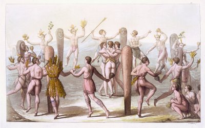 Tänze der einheimischen Bewohner von Virginia, ca. 1820 von Italian School