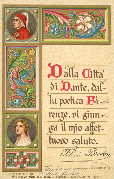 Dante, Beatrice, Göttliche Komödie von Italian School