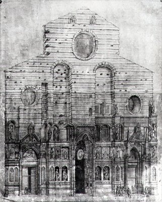 Entwurf der Fassade von Santa Maria del Fiore oder dem Dom, Florenz von Italian School