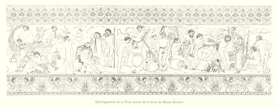 Entwicklung des Frieses um die Ciste des Kircher-Museums (Stich) von Italian School