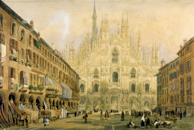 Domplatz und Kathedrale in Mailand. 1811. von Italian School