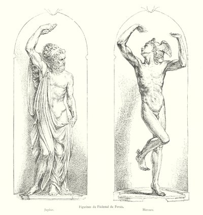 Figuren des Sockels des Perseus, Jupiter, Merkur von Italian School