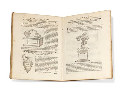 Erstausgabe von Aleottis Übersetzung von Heros Pneumatiken von Italian School