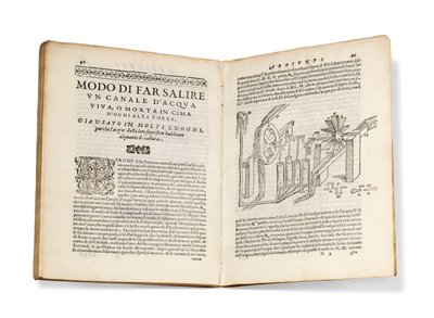 Erstausgabe von Aleottis Übersetzung von Heros Pneumatiken von Italian School