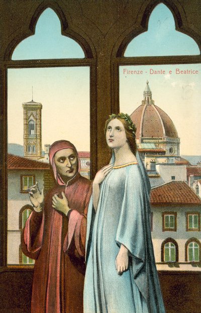 Florenz, Dante und Beatrice von Italian School