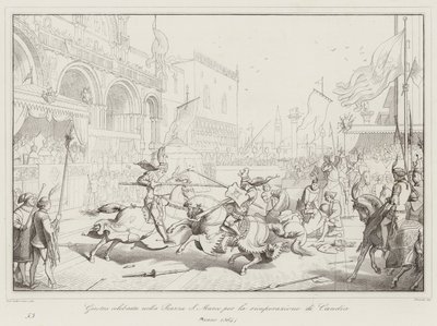 Turnier auf dem Markusplatz zur Rückeroberung von Candia von Italian School