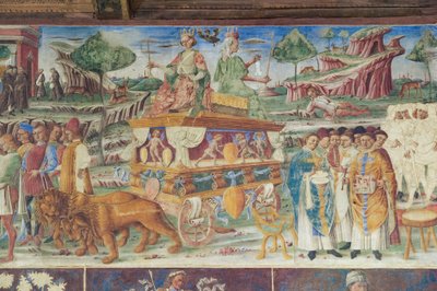 Halle der Monate, Nordwand: "Juli" mit dem Triumph von Jupiter und Kybele, ca. 1468-70 von Italian School