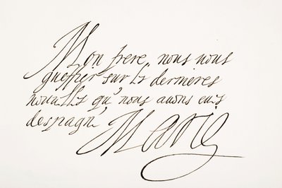 Handschrift und Unterschrift von Marie de Medici von Italian School