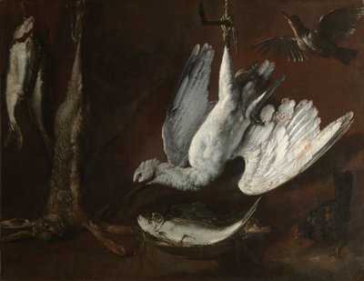 Hase, Löffler und Fisch von Italian School