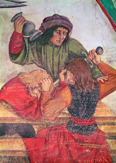 Innenraum eines Gasthauses (Detail) von Italian School