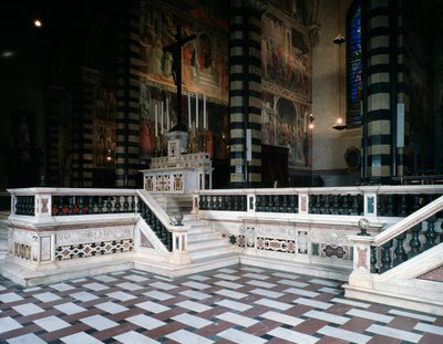 Innenansicht der Kathedrale Santo Stefano de Prato von Italian School