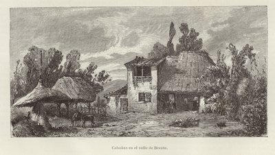 Italien - Hütten im Tal des Brenta-Flusses von Italian School