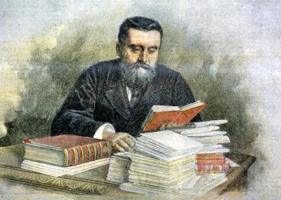 Jean Jaurès an seinem Lesepult (1859 - 1914) - in "La Tribuna illustrata" von Italian School
