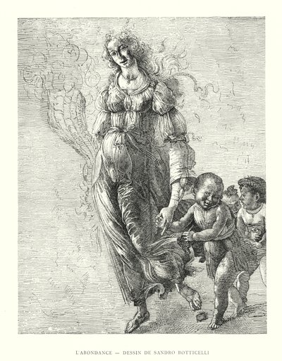 Der Überfluss, Zeichnung von Sandro Botticelli von Italian School