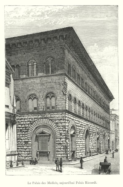 Der Medici-Palast, heute Riccardi-Palast (Gravur) von Italian School