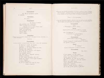 Libretto della Tosca von Giacomo Puccini, Edition Ricordi, Italien von Italian School
