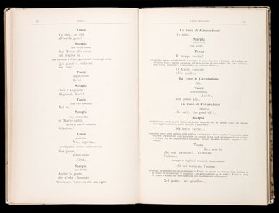 Libretto della Tosca von Giacomo Puccini, Edition Ricordi, Italien von Italian School