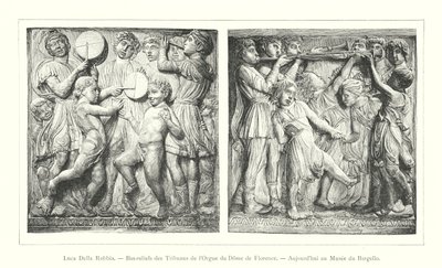 Luca Della Robbia, Basreliefs der Tribünen der Orgel des Doms von Florenz, heute im Bargello-Museum (Stich) von Italian School