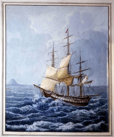 Marie Louise von Parma an Bord eines Segelbootes auf dem Weg nach Neapel am 10.07.1824, Gemälde von B. Boccaccio. Museo Glauco Lombardi von Parma von Italian School