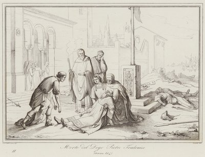 Tod des Dogen Pietro Tradonico, 864 (Gravur) von Italian School